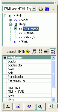 Редактирование фреймов с помощью Tag Tree и Tag Inspector